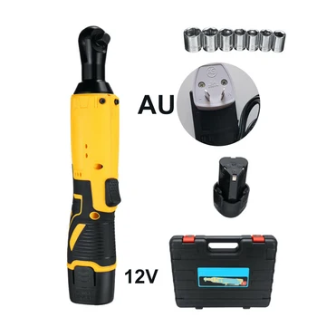 

12V 45Nm 3/8 Cordless Electric Right Angle Ratchet Wrench 1500mAh Battery Tools