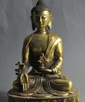 

8 tibetan buddhism fane bronze gilt sakyamuni Shakyamuni Medicine Buddha statue