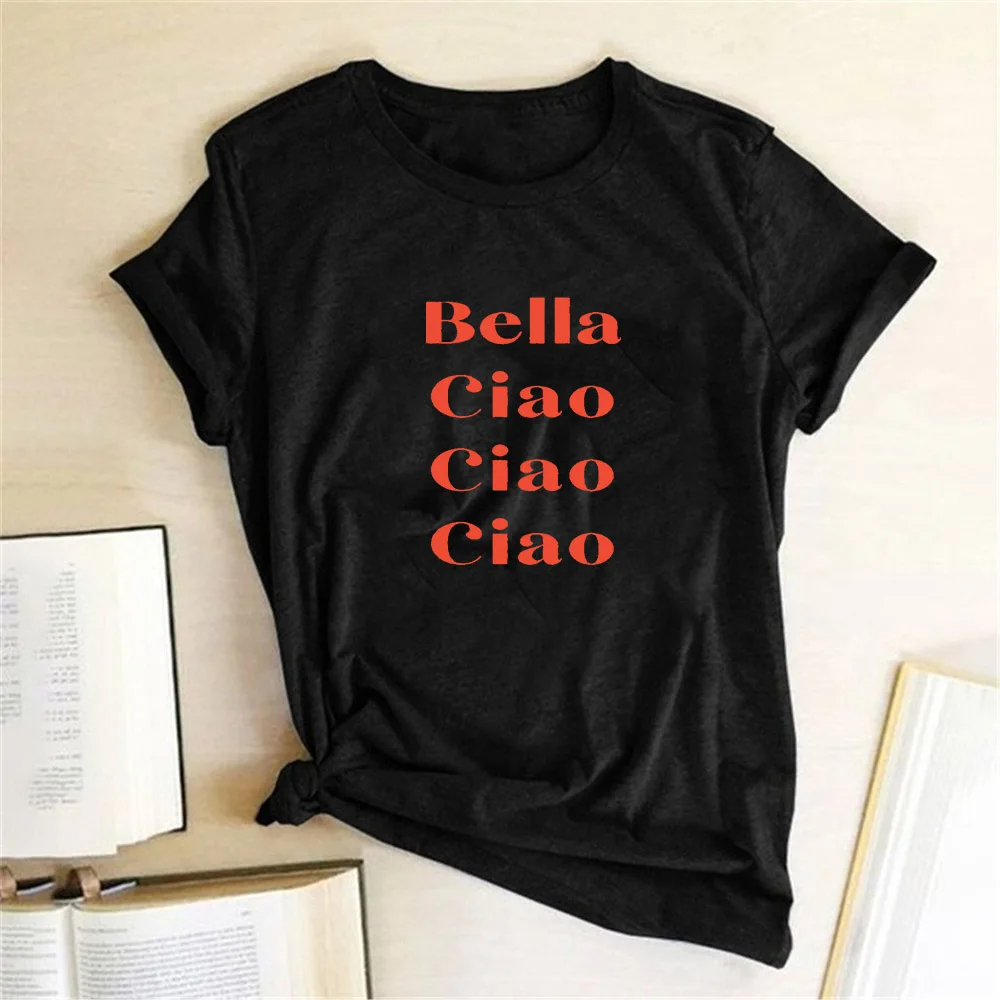 Деньги Heist футболки ТВ Тип Для женщин футболка La Casa De Papel House of Paper Bella Ciao принт Топы