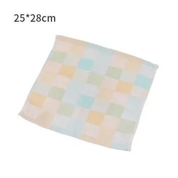 

Children Square Plaid Towel Home Application Comfortable and Air-permeable Double Sided Suction Facecloth