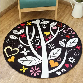 

Cute Doormat Cartoon Round Floor Mat Non Slip Absorbent Carpet Yoga Rug for Entryway Bedroom Living Room Sofa Home Decor YU-Home