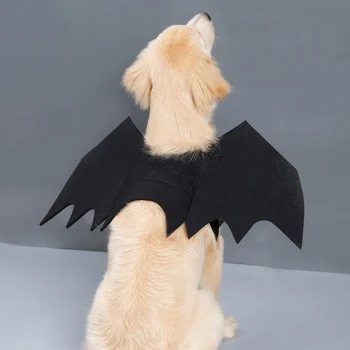 

Pet Halloween Cosplay Vest Funny Black Bat Wings Costume for Dogs Cats Puppies Kittens Cute Festival Interesting Accessories