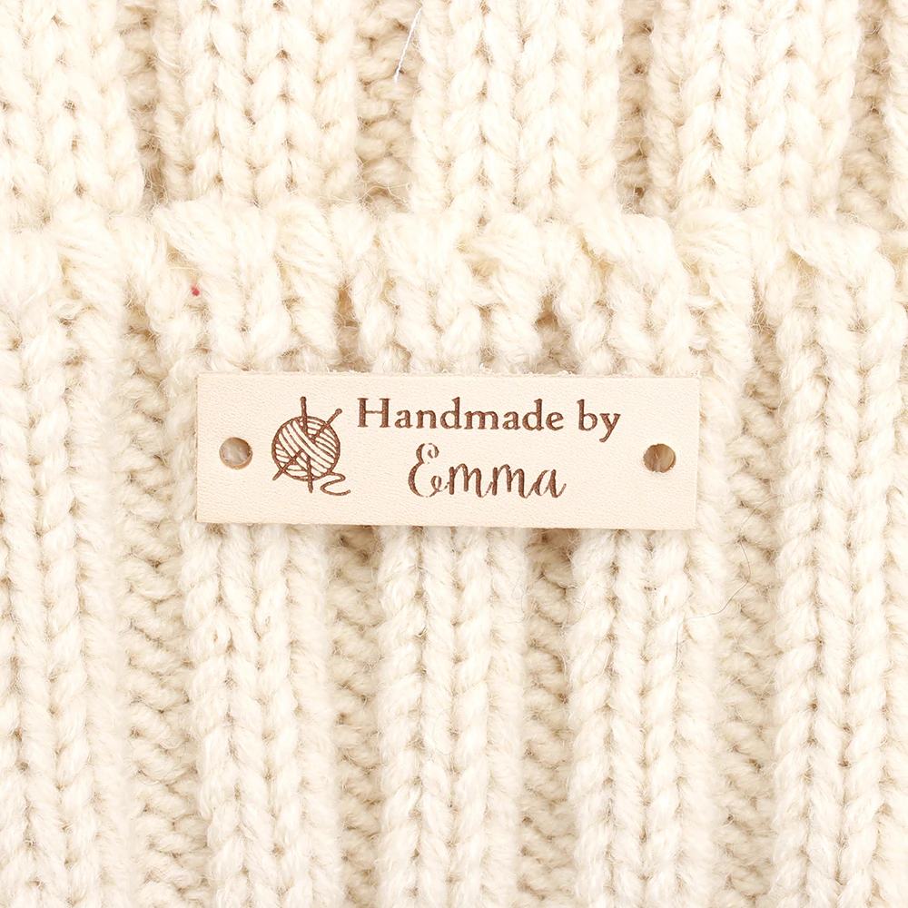 Custom Labels Personalized Children Name Leather Tags personalized tags knit labels Custom Name  Handmade (PB3170)