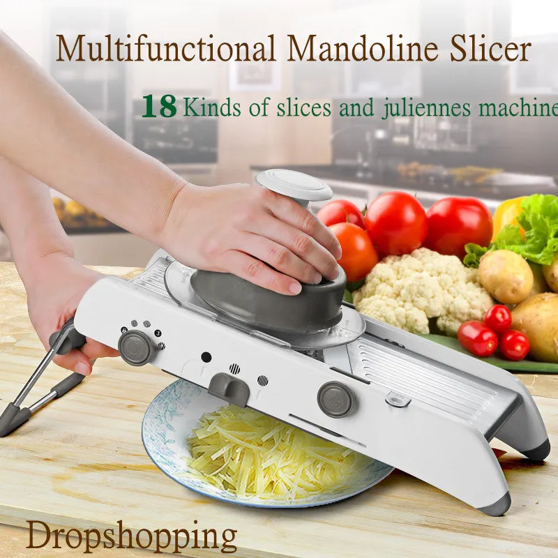 

18 Types Use Mandoline Slicer Vegetable Cutter Shredder Professional Grater Fruit Potato Onion Cutter Vegetable Kitchen Tool