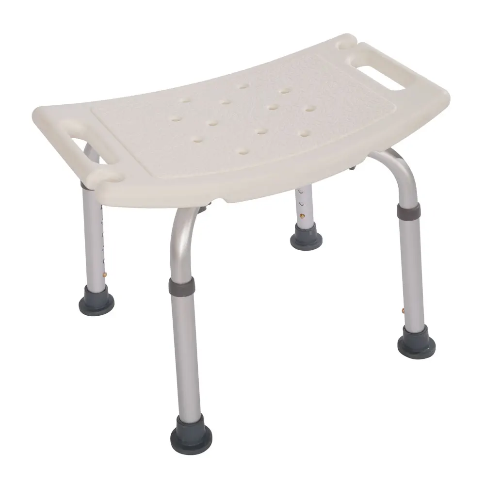 

Bath Chair Bathroom Stool Aluminium Alloy Elderly Bath Chair without Back of a Chair White[US-W]