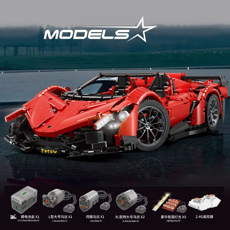 DHL 13079 2538 шт. спортивный Радиоуправляемый автомобиль техника Veneno Roadster строительные блоки моторы Мощный Автомобиль MOC детские игрушки Рождественский подарок