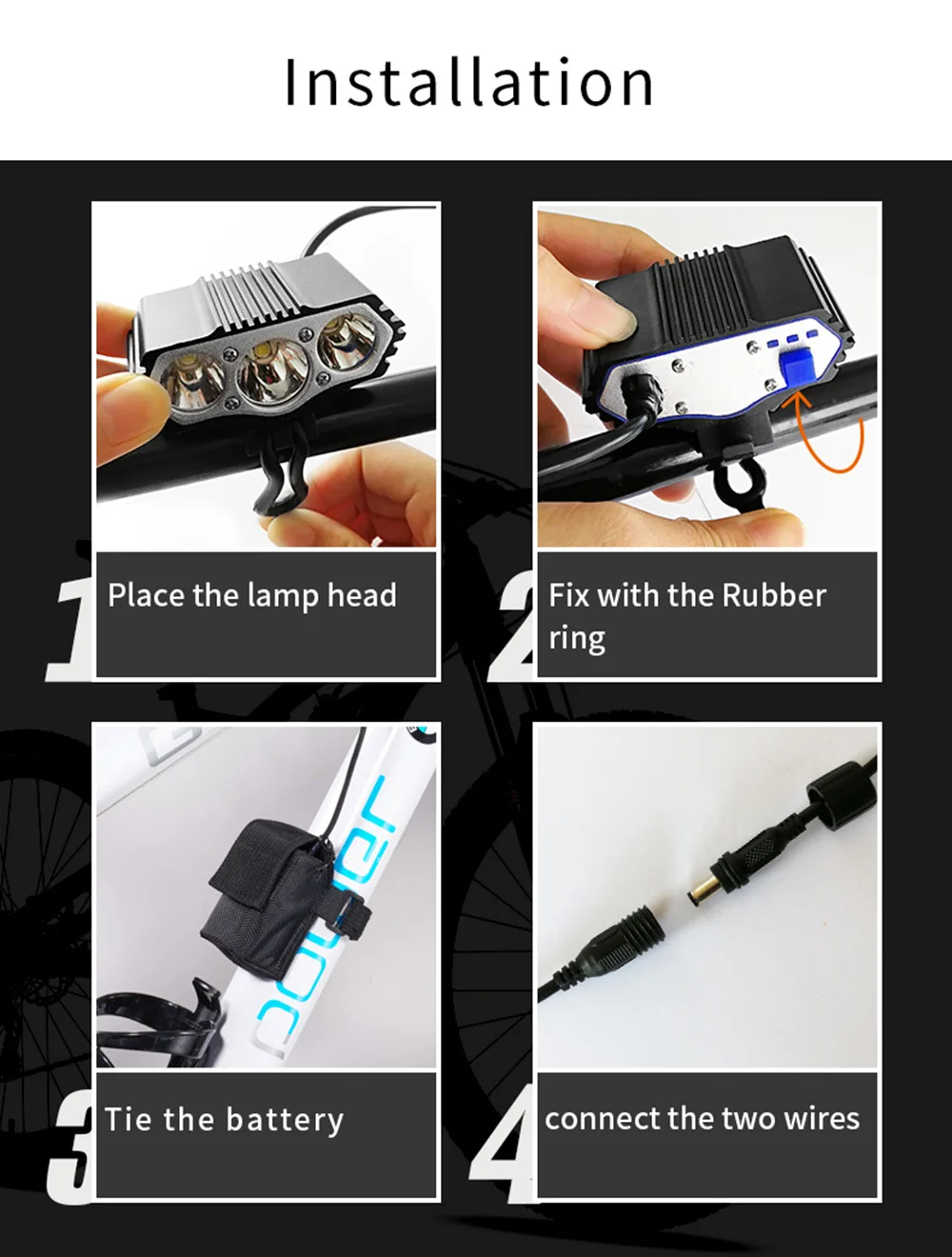 12000 Lumens Bicycle Front Light 3xT6 LED Outdoor MTB Road Bike Headlight Waterproof Safe Cycling Lamp With Battery Pack BC0533 (14)