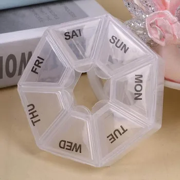 

1 PC 7 Days Weekly Container Case Pill Box Splitters Pill Medicine Box Holder Organizer