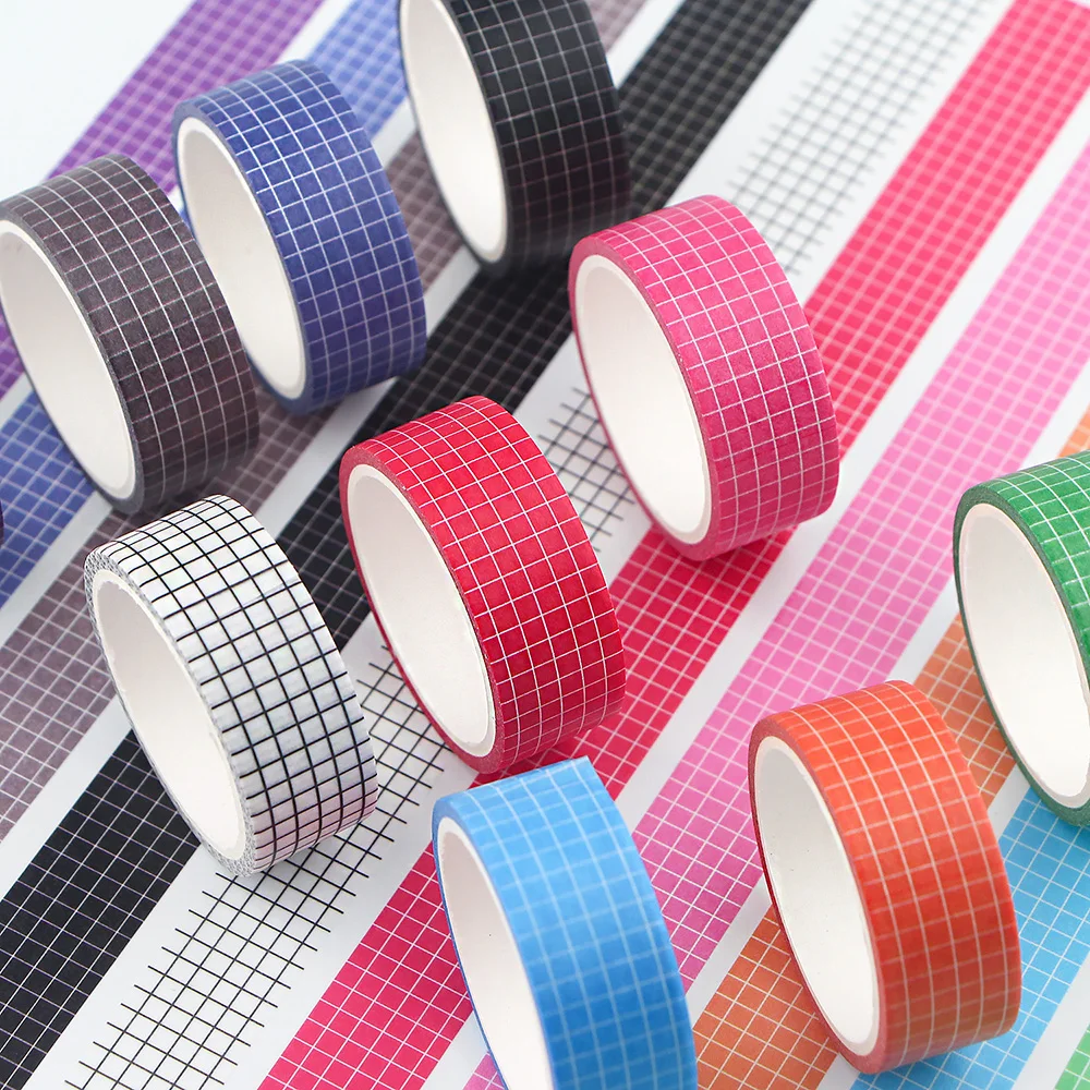 

Ransitute R887 Colorful Grid Style Painting Washi Tape Set Adhesive Tape DIY Decoration Sticker Scrapbooking Diary Masking Tape