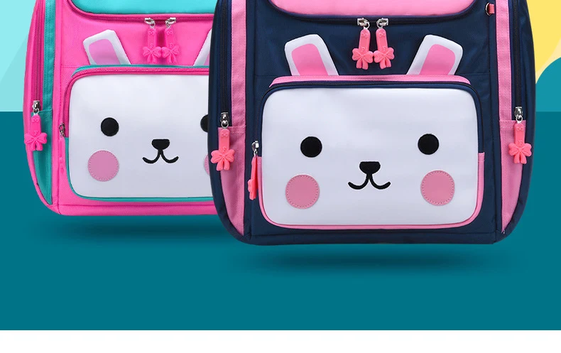 Школьный рюкзак для девочки, милый мультяшный кролик, принцесса, сумки для начальной школы, детские дорожные рюкзаки, Водонепроницаемый модный безопасный подарок