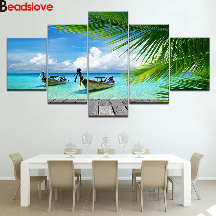 Набор для алмазной вышивки сделай сам набор из 5 квадратных бусин 5D с пляжными