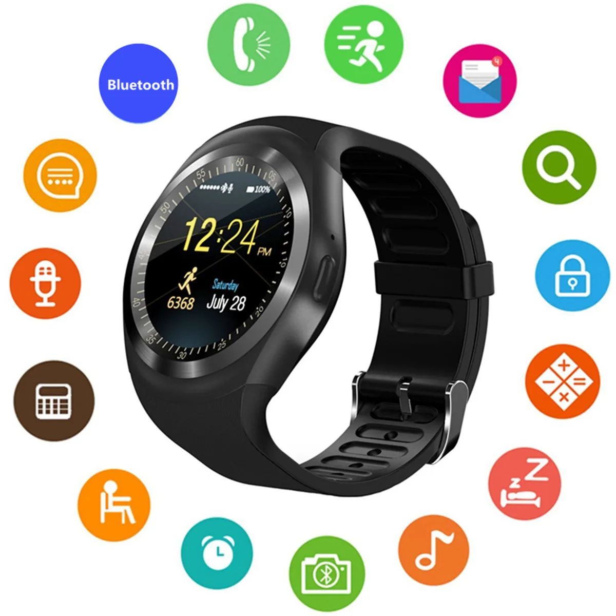 Bluetooth Smartwatch часы сенсорный мобильный телефон USB MP3 sim карта спортивный браслет водонепроницаемые Смарт часы