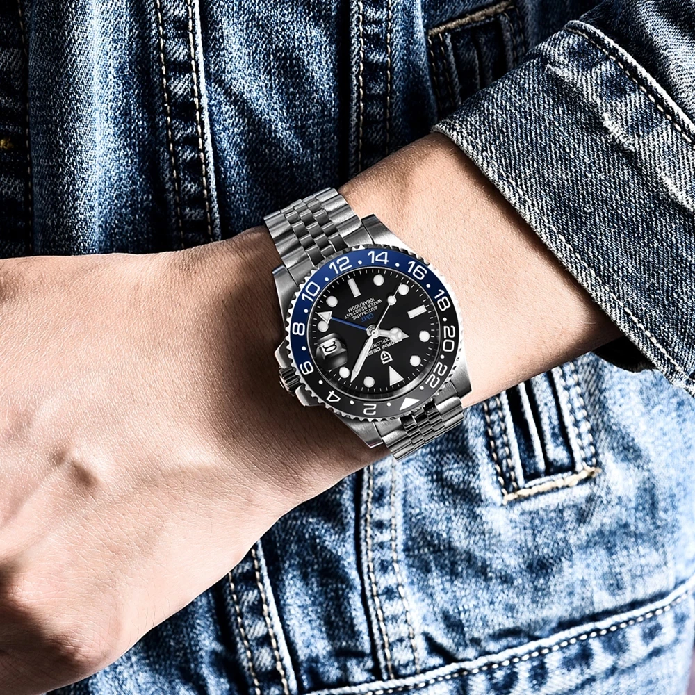 PAGANI DESIGN Men Automatic Watches Sapphire Glass 40mm Ceramic GMT Mechanical Wristwatch Top Brand Sports Waterproof Men Watch 5