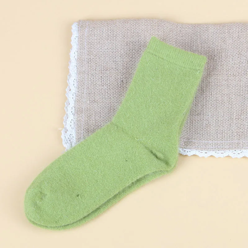 Women's Thick Angola Rabbit & Merino Wool Winter Fashion Socks - Cozy and Warm, Large Size