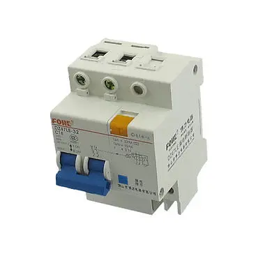 AC 230V 16A 2 Полюса Защита от перегрузки прерыватель цепи при утечке на землю 2 P+ N