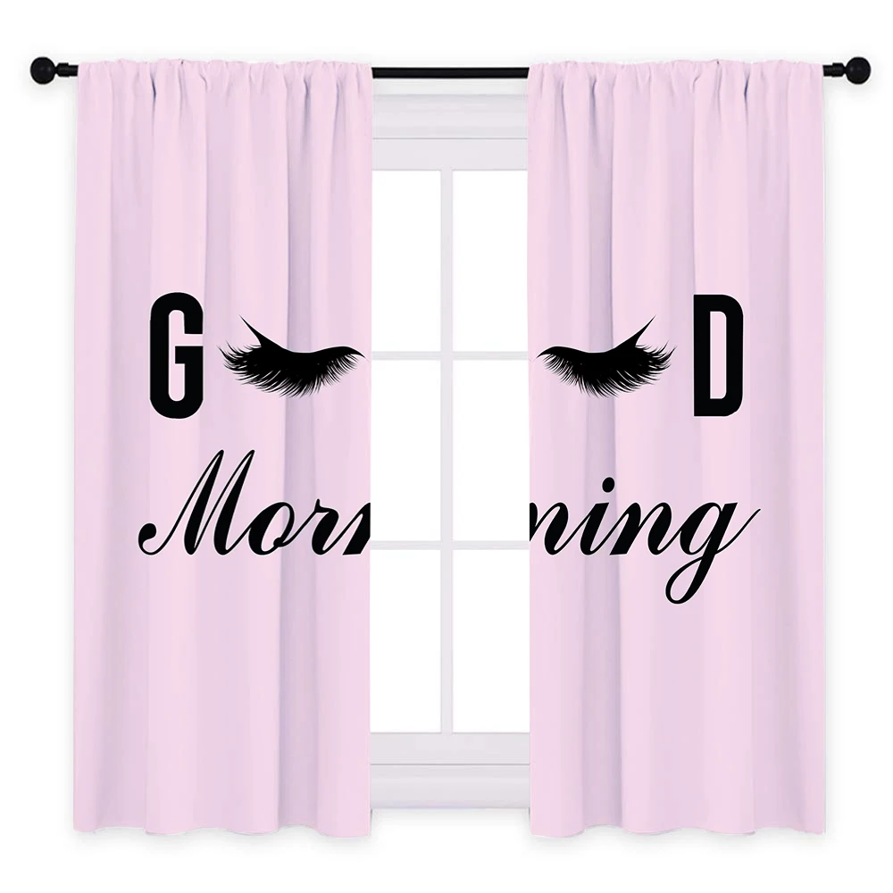 Style C - 2pcs Miracill ресницы 3D печать окна занавески s Современная Гостиная украшения затенение занавески для девочек спальня домашний декор - Цвет: Style C - 2pcs