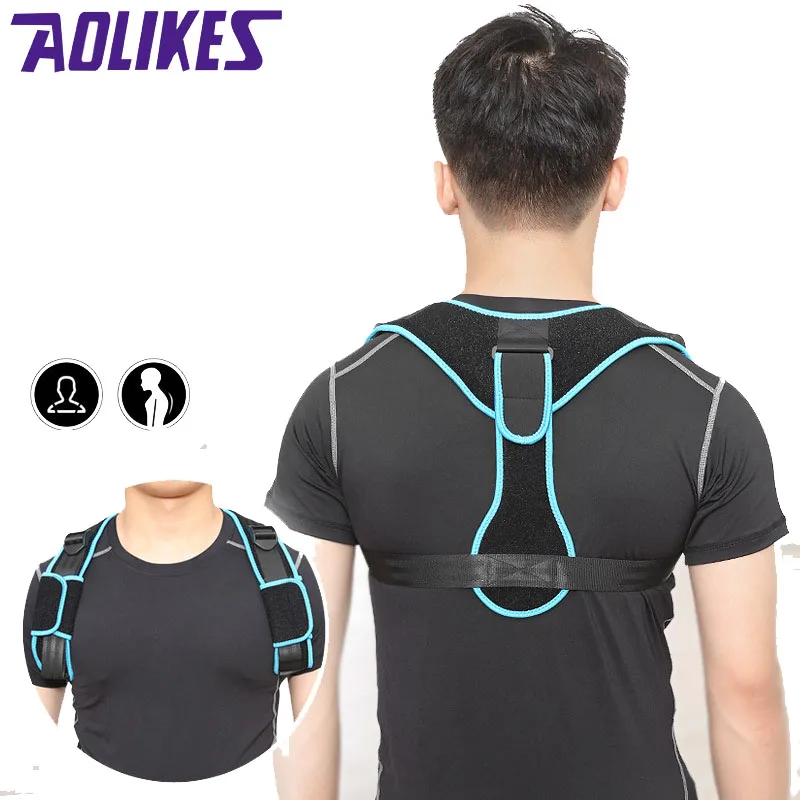 

AOLIKES Adjustable Back Posture Corrector Spine Back Shoulder Lumbar Brace Support Belt Posture Correction Prevents Slouching