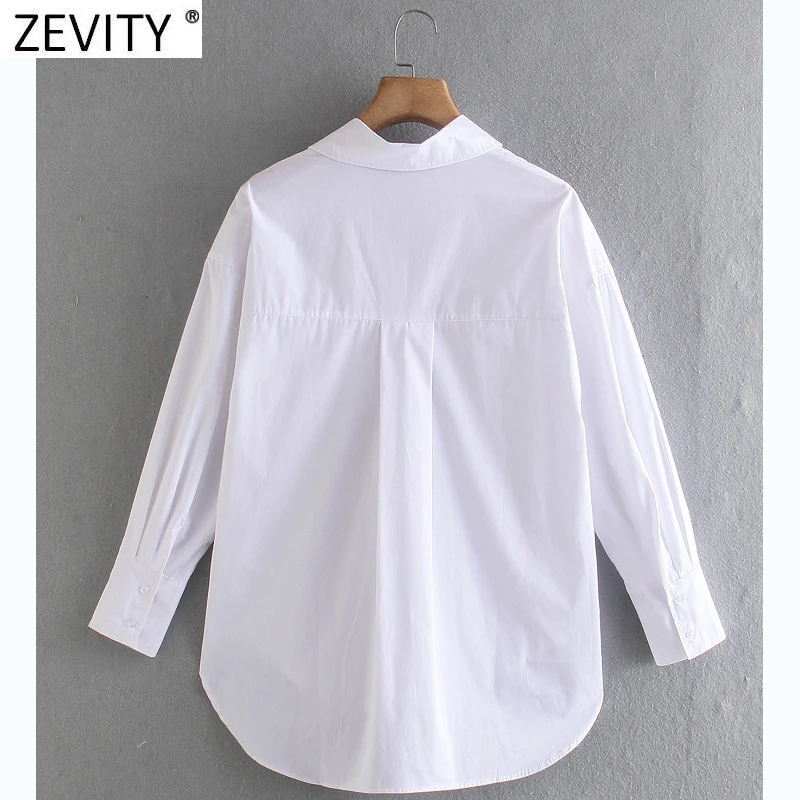 Zevity New Women Simply Candy COlor Single Breasted Poplin Shirts Office Lady Long Sleeve Blouse Roupas Chic Chemise Tops LS9114