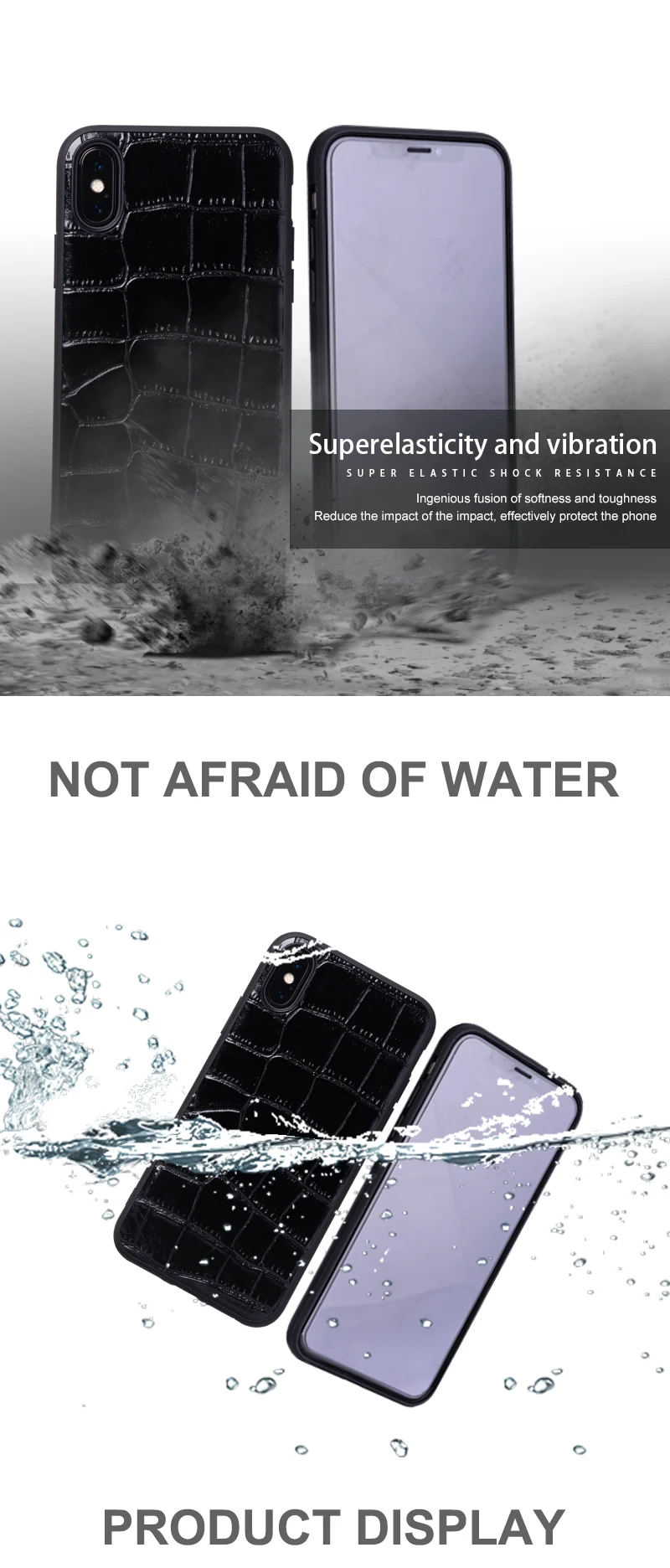 Cowhide Crocodile Belly Grain Phone Case For IPhone X XS Max XR For Apple 5 5S SE 6 6S 7 8 Plus Protect Phone Fitted Case
