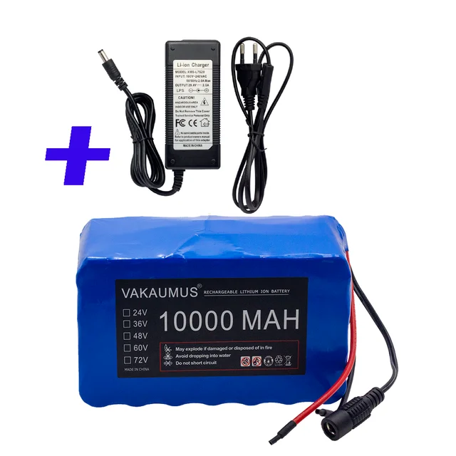 6S3P 24V 10AH Battery Pack 25.2V 10000MAH BMS Electric Bicycle Toy Car 18650 Lithium Ion Battery Pack + Charger Strong Power 24V 10AH  Charger