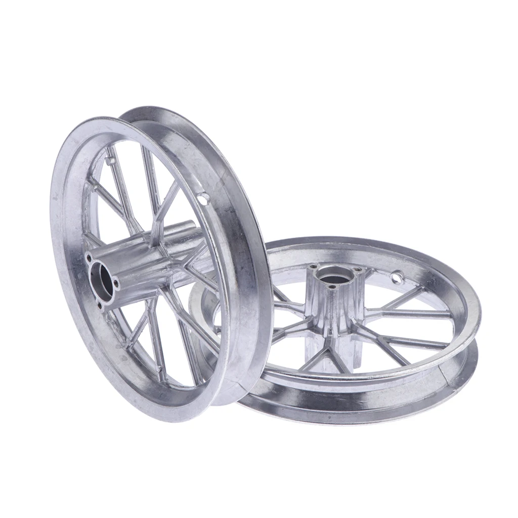 1 Pair Front Rear 12 1/2 x 2.75 Tire Wheel Rim Replacement for 49cc Mini Moto Pocket Dirt Bike, Silver