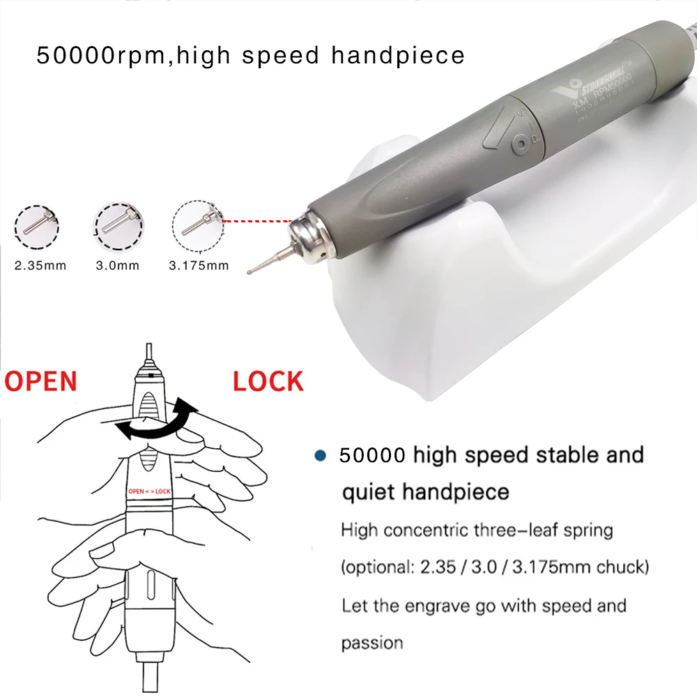 STRONG DRILL 50K RPM nail dental handpiece polishing micromotor non-carbon brush handpiece 2.35mm 1 piece 5