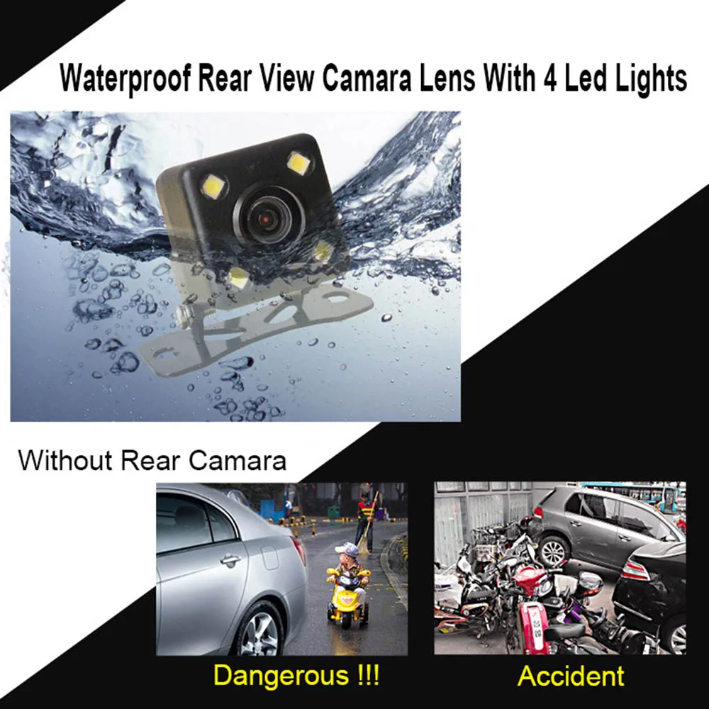 Автомобильный видеорегистратор зеркало циклическая запись Full HD 1080P объектив камеры заднего вида с 4 светодиодными лампами g-сенсор монитор упаковка