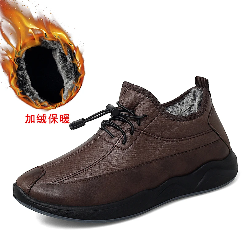 Tenis Masculino Zapatos Homme; коллекция года; Зимняя Теплая мужская обувь для тенниса; высококачественные кроссовки на плоской подошве; Удобная Нескользящая Мужская Спортивная обувь для фитнеса - Цвет: Коричневый