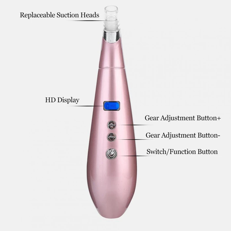 6 in 1 USB Electric Blackhead Acne Suction Removal Pore Cleaner Facial Skin Cleaning Face Massager Beauty Skin Care Tool