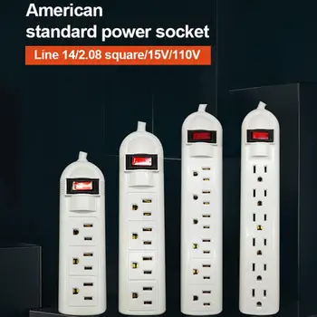 

1.8m Extension Socket 3/4/6 Outlet Socket Power Strip Surge Protector US Plug Charger Switching Power Supply