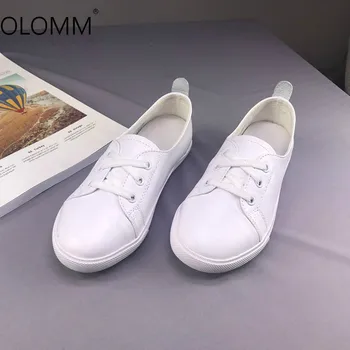 

Casual and Comfortable Wild Female 2019 New Spring and Autumn Womens Shoes Men Casual Natural Leather Loafers Zapatos De Mujer