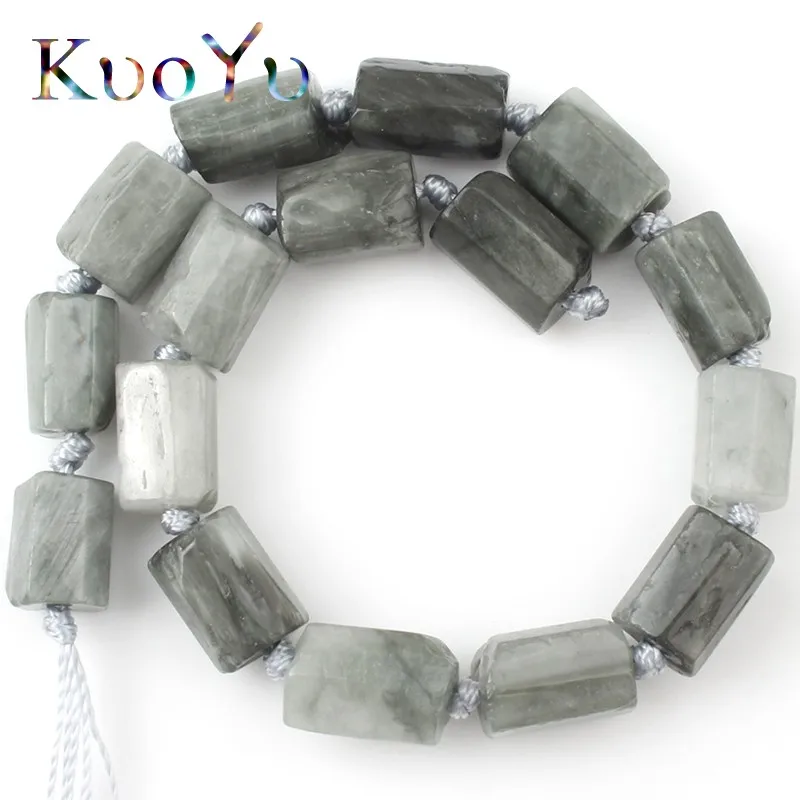 

Natural Faceted Gem Hawks Eye Stone Beads Cylinder Loose Spacer Beads For Jewelry Making DIY Earing Bracelets 7.5"Strand 8x11mm