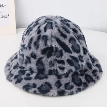 

XdanqinX Cute Children's Leopard Hats Bucket Hat 2020 New Winter Baby Warm Leopard Print Personality Children Cap Boys Girls Hat