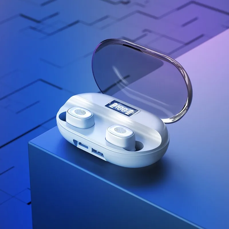 Free shipping Wireless bluetooth headset Master slave switch Portable charging box Active noise reduction waterproof touch