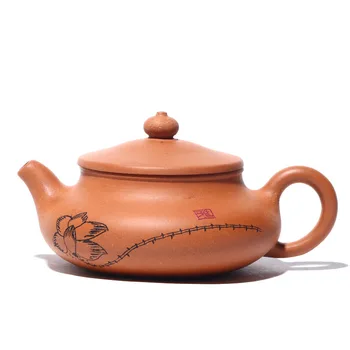 

Yixing famous handpainted teapot purple clay kung fu kettle zisha pot