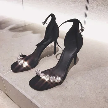 

2020 NEW Brands Summer Sexy Women Bling Rhinestones Sandals High Heels Party Dress Shoes 34-40 drop ship