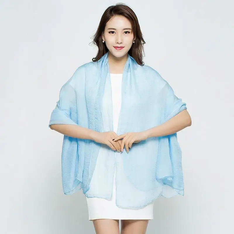Long Scarf Summer Wrap Scarf Ladies Green Scarf Shawl Top Grade Brand Scarves Simple Plain Chiffon Head Scarf Womens Warm Scarve 3