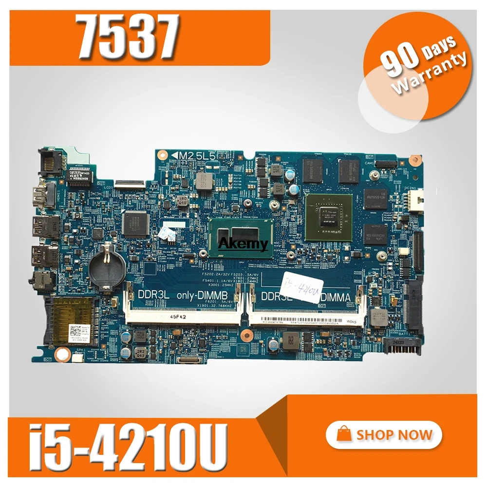 

PC NANNY DOH50 MB 12311-2 KJ7NX CN-03V4T2 03V4T2 3V4T2 For Dell Inspiron 15 7537 Laptop Motherboard SR1EF I5-4210U GT750M tested