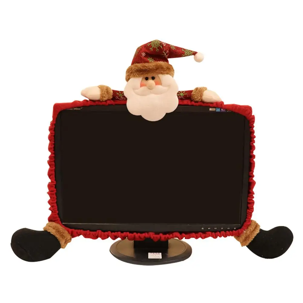 Christmas Decorations Computer Cover Case Cartoon Christmas Decorations Cover Non-Woven Computer Cover New Year Ornament Gifts