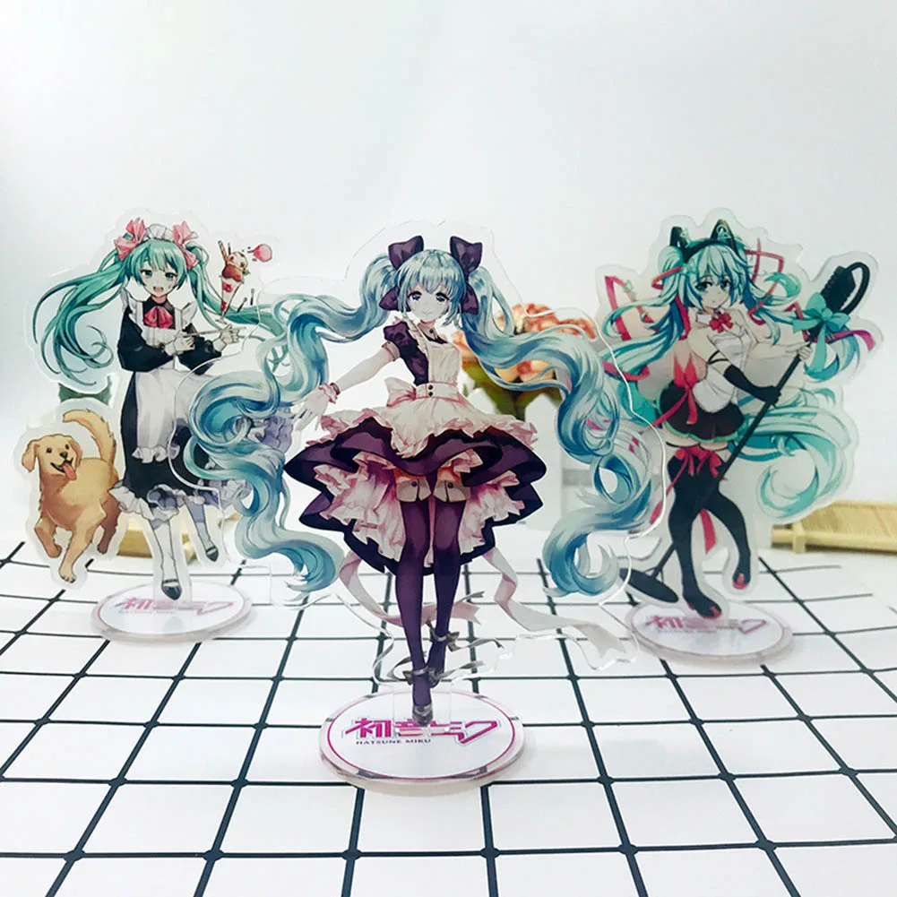 15 см Мультяшные Hatsune Miku аниме акриловые двухсторонние периферийные лицензирования настольные украшения милые девушки мини-модель куклы новинка