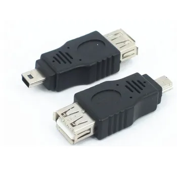 

100pcs Tablet Android phone OTG adapter USB female to 5P mini male T-car MP3 converter