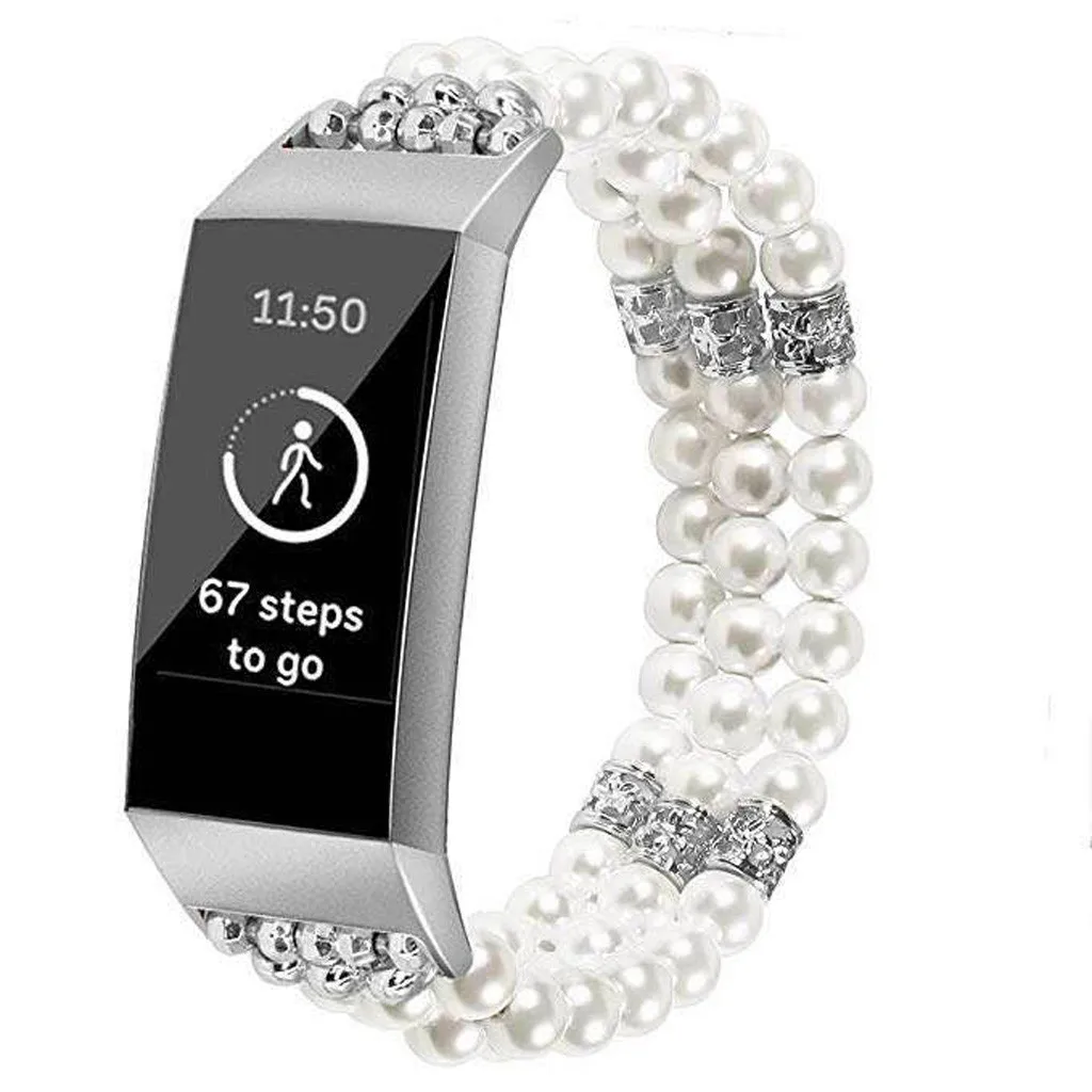 Умные часы сменный ремешок Smartwatch для Fitbit Charge 3 сменный ремешок для часов бижутерия бисерный браслет ремешок Молодежный - Цвет: Silver