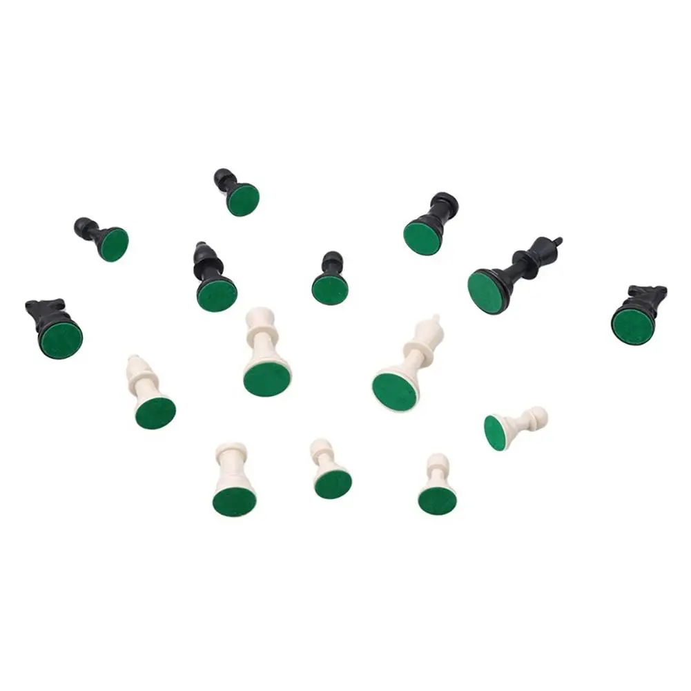32Pcs/Set Black & White Plastic Medieval Chess Pieces Game Chessmen 65/75/95mm