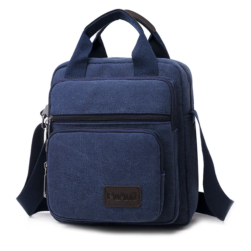 

Fashion New Style Korean-style MEN'S Messenger Bag Canvas Multi-functional Hand Leisure Bag Retro MEN'S Single-shoulder Bag Whol
