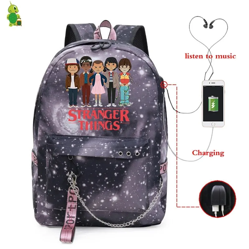 Mochila, рюкзак для странных вещей, Usb зарядка, школьные сумки для подростков, девочек, мальчиков, женщин, рюкзаки, Galaxy, рюкзак для ноутбука, дорожная сумка