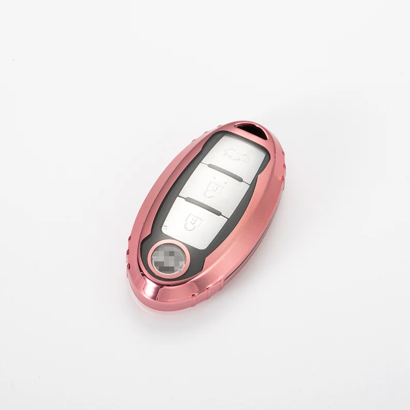 A-pink Все включено мягкий TPU чехол для ключей автомобиля для Nissan Tidda Livida X-Trail T31T32 Qashqai March Juke Pathfinder Note Брелок GTR - Название цвета: A-pink