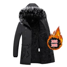 Мужская Толстая парка, пальто, Мужская зимняя теплая парка с капюшоном и меховым воротником, мужские Мульти парки с карманами, пальто, jaqueta masculina bomber