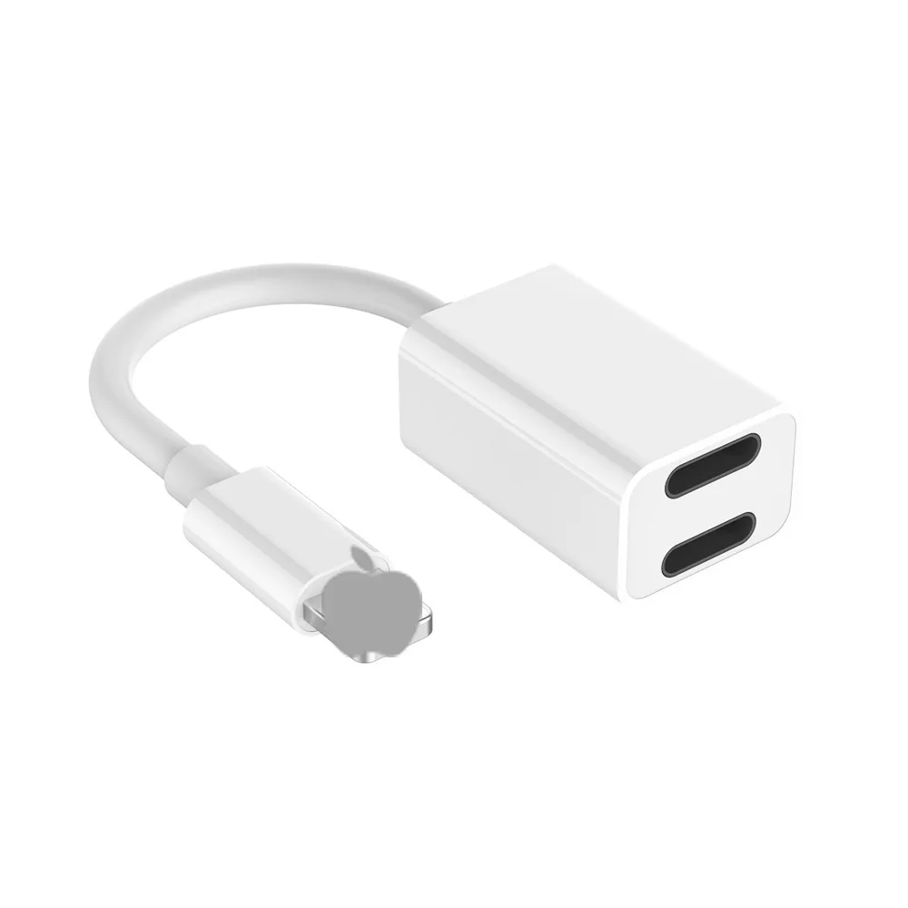 Двойной адаптер Lightning аудио наушники с зарядным устройством кабель для iPhone 7 8 Plus X Aux Jack гарнитура двойной Lightning для наушников сплиттер