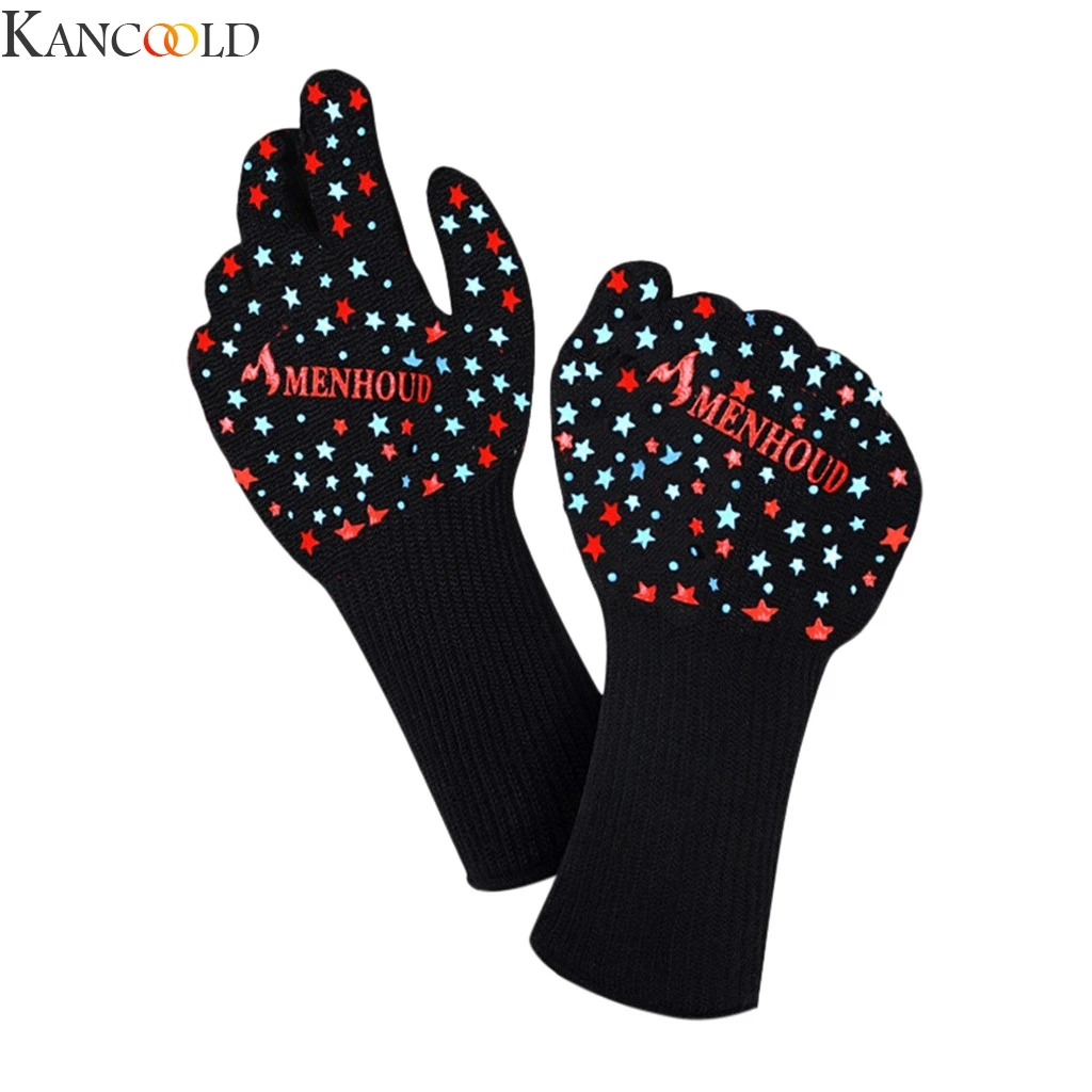 KANCOOLD Unisex Barbecue Microwave Oven High Temperature Insulation Anti-scalding Gloves Unisex Motorcycle Riding Ski Gloves