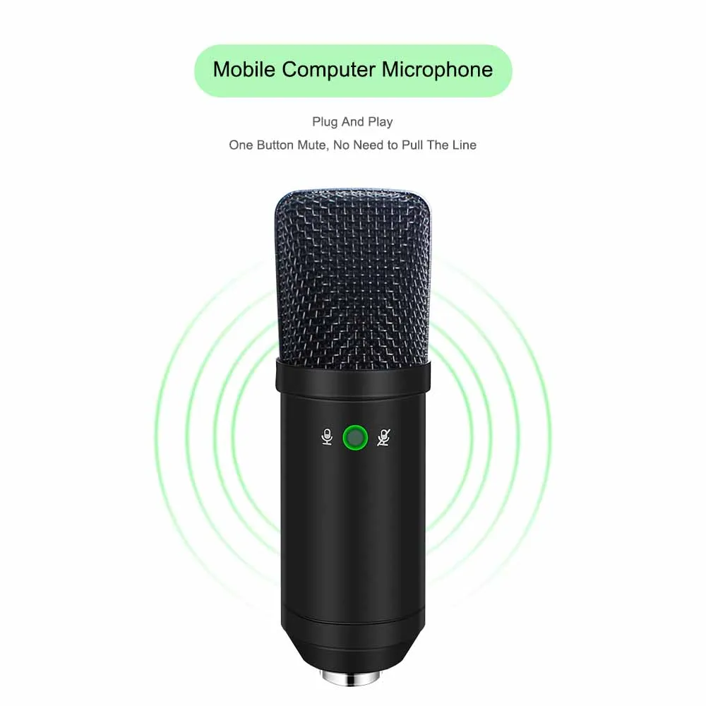 USB конденсаторный микрофон комплект караоке микрофон Студийный микрофон для телефона Прямая трансляция онлайн чат запись